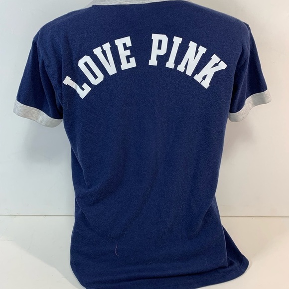 Victoria's Secret PINK Blue T-Shirt - Picture 3 of 4